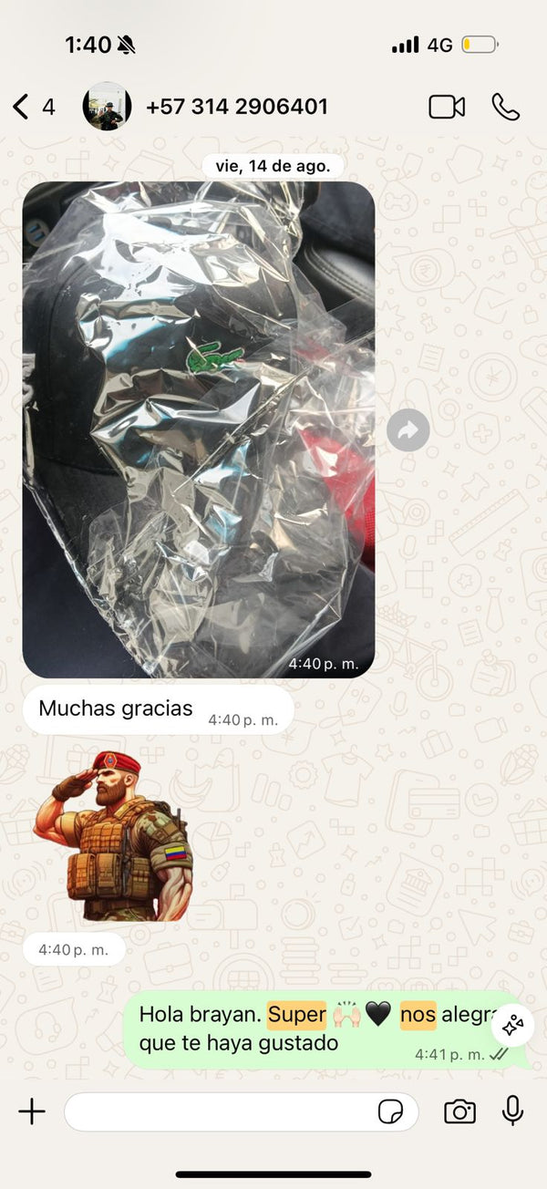Reseña de cliente por WhatsApp